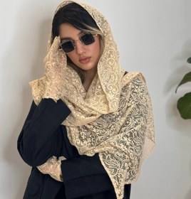 تصویر شال دانتل کرم - ب 