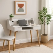 تصویر میز تحریر چوبی سفید اسکاندیا 