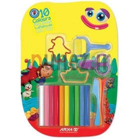 تصویر خمیر بازی 10 رنگ وکیومی آریا Arya 1023 Arya 1023 Play Dough 10 Colors