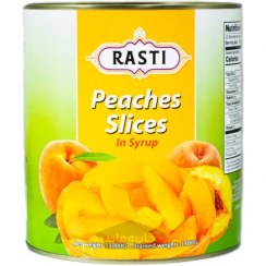 تصویر کمپوت اسلایس شده هلو راستی 3 کیلوگرم RASTI RASTI Peaches Slices in syrup 3 kg