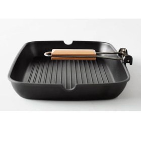 تصویر تابه گریل ایکیا مدل 550 سایز 35 - مشکی مات 