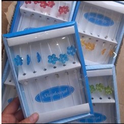 تصویر نی نوشیدنی شیشه ای طرح گل بسته ۶ عددی 
