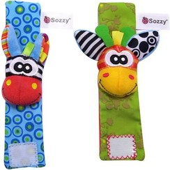 تصویر مچ بند جغجغه ای طرح حیوانات سوزی Sozzy baby wristlet rattle code:3904