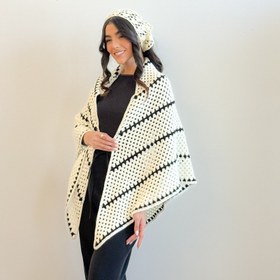 تصویر اشارپ زنانه دستبافت شاهو مدل Ivory Lines 