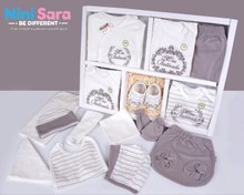 تصویر ست نوزادی کوکالو ۱۹ تکه طرح تاج طوسی سایز ۰ تا ۳ ماه 