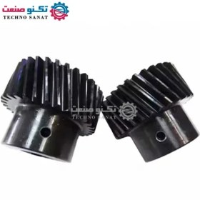 تصویر دنده مقابل مورب 22 دنده pinion rack M2 مدل alpha آلفا سوراخ شفت 22 