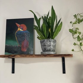 تصویر شلف چوبی دیواری 