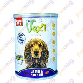 تصویر کنسرو پته ای سگ وکسی طعم بره و کدوتنبل 400 گرمی VEXI dog With lamb & pumpkin 400 ML