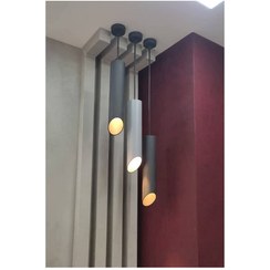 تصویر چراغ آویز مدرن استوانه ای فلزی 