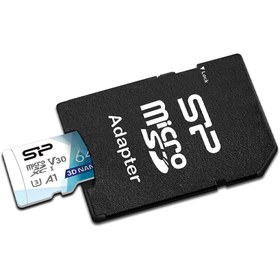 تصویر کارت حافظه سیلیکون پاور مدل SP Superior Pro microSDXC UHS-I 64GB 100MB SP Superior Pro microSDXC UHS-I 64GB 100MB