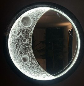 تصویر تابلو آینه کره ماه(قطر30cm) mirror panel of the moon