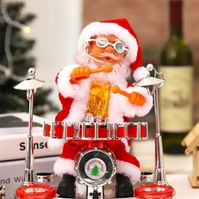 تصویر عروسک بابانوئل درام زن موزیکال و متحرک 