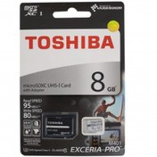 تصویر کارت حافظه TOSHIBA 8G مدل M401 کلاس 10 U3 سرعت 95MBps همراه با آداپتور 