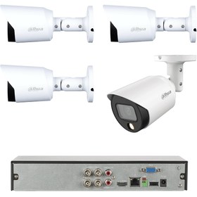 تصویر پکیج دوربین مداربسته 4 کانال 5 مگاپیکسل دید در شب رنگی HDCVI داهوا مدل 1509tp HDCVI 4ch CCTV Camera Package hfw1509tp 5mp