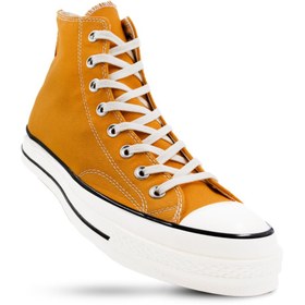 تصویر کفش کانورس ساق بلند خردلی مدل چاک 1970 Converse chuck 