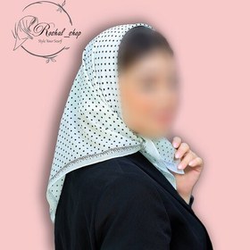 تصویر مینی اسکارف بی بی (بیبی ) اسکارف خال خالی رنگی نارنجی قرمز سفید آبی سبز 