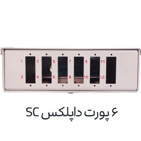 تصویر پچ پنل فیبر نوری دیواری 6 پورت داپلکس SC 