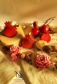 تصویر گیفیت شمع انار - قرمز 