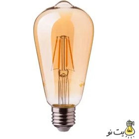 تصویر لامپ ادیسونی حبابی ا Filament ST64 Edison Bulb Lamp E27 4W Filament ST64 Edison Bulb Lamp E27 4W