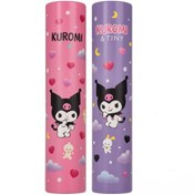 تصویر مداد رنگی ۱۰ رنگ Kuromi لوله‌ای با پاک‌کن و تراش 