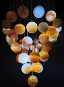 تصویر لوستر سنگ نمک مدل گوی (دایره 40 سانتی آویز) 