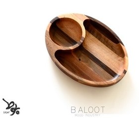 تصویر اردور چوبی دوخانه بیضی لوکس (چوب گردو طبیعی) – کد 4514B 