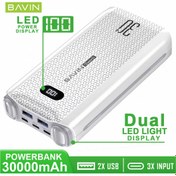 تصویر پاوربانک چراغ قوه دار باوین (BAVIN) مدل PC071S 30000mAh 