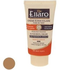 تصویر کرم ضد آفتاب الارو رنگی مناسب انواع پوست SPF25 Ellaro sunscreen Tinted for all skin types foundation effect SPF25 cream 40ml