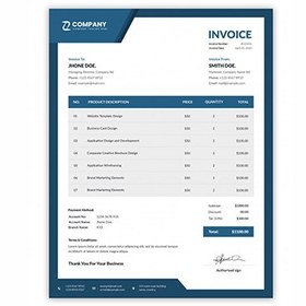 تصویر فاکتور و صورتحساب چند منظوره – Modern corporate invoice 