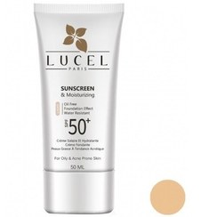 تصویر کرم ضدآفتاب رنگی لایت لوسل SPF50 مناسب پوست چرب lucel oile free sun screen 