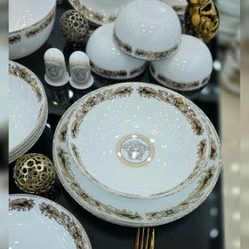 تصویر سرویس غذاخوری 28 پارچه ی ورساچه Dining service 28 pieces of Versace fabric