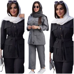 تصویر ست مانتو شلوار زنانه داکرون مدل غزاله 