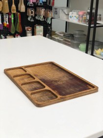 تصویر سینی مزه مستطیل چوبی 