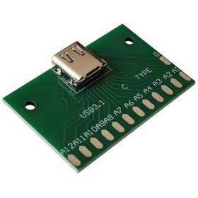 تصویر سوکت مادگی یو اس بی تایپ سی - مدل برک اوت بورد 24 پین - USB type C breakout 