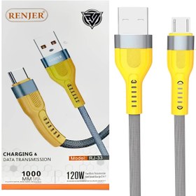 تصویر کابل شارژ 120W رنجر RENJER MICRO USB RJ-33M RENJER RJ-33 120W MICRO USB Fast Charging Data Cable