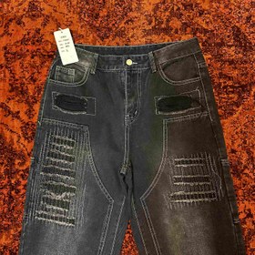 تصویر شلوارجین پچ ورک New Rock New Rock Patchwork Jean Pants