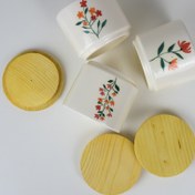 تصویر بانکه آشپزخانه پاسماوری با در چوبی دستساز سرامیکی مجموعه لاله