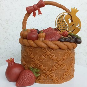 تصویر کیک لواشکی سبد میوه یلدایی 