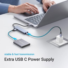 تصویر هاب 4 پورت یوگرین تایپ C مدل UGREEN USB C Hub - ارسال 15 الی 20 روز کاری 