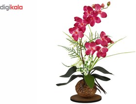 تصویر گلدان به همراه گل مصنوعی هومز طرح ارکیده مدل 32194 