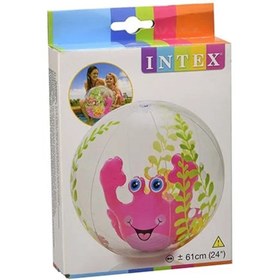 تصویر توپ بادی اینتکس خرچنگ دار صورتی intex 58031