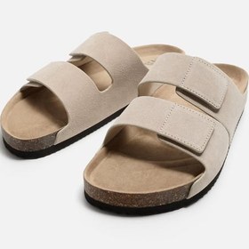 تصویر صندل اورجینال برند زارا Zara مدل DOUBLE STRAP LEATHER SANDALS کد 2707/420 