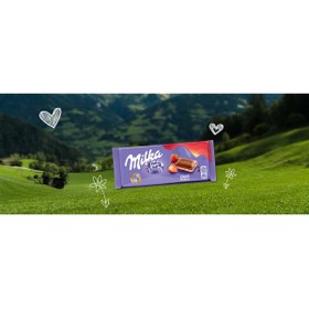 تصویر Milka شکلات شیری ماست و توت فرنگی 100 گرمی میلکا 