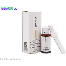 تصویر ژل روشن‌کننده ژیناژن ویتامین C پوست چرب و مختلط 30 میل Ginagen Vitamin C Combination To Oily Skin Brightening Gel 30ml