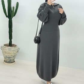 تصویر پیراهن بافت Maxi_Charcoal مدل 3799 