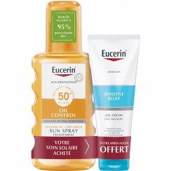 تصویر پک اسپری ضد آفتاب eucerin + کرم-ژل افتر سان eucerin sun protection 