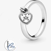 تصویر انگشتر قلب اویز پاندورا 