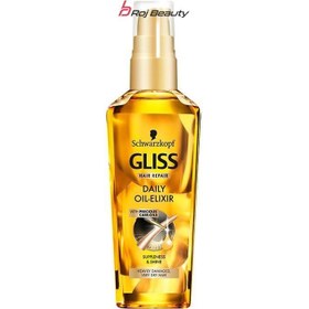 تصویر روغن آرگان گلیس Schwarzkopf GLISS مخصوص ترمیم مو ا Schwarzkopf GLISS hair repair daily oil - elixir argan oil 75ml Schwarzkopf GLISS hair repair daily oil - elixir argan oil 75ml