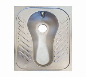 تصویر کاسه توالت ایرانی آنتی‌باکتریال استنلس استیل نما اوای گلچین (50*60 سانتی‌متر) 