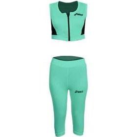تصویر ست نیم تنه و شلوارک ورزشی زنانه کد B6 رنگ سبز 